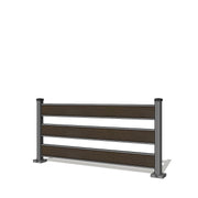 Pannello di recinzione in WPC spaziato con 3 doghe - Altezza 92 cm - Mod 4C